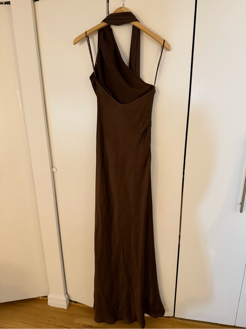 Mango Capsule One-Shoulder Satin Maxi Dress with Neck Scarf - Picture 7 of 9